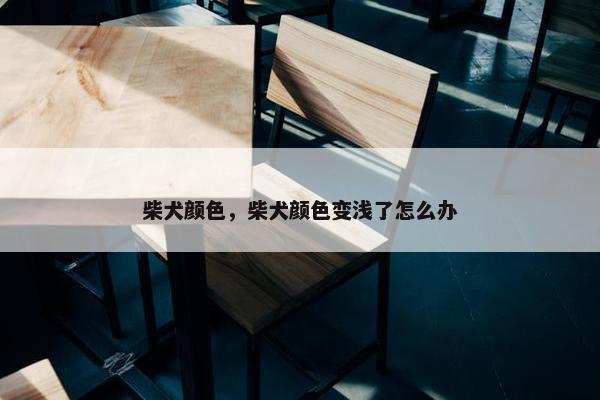 柴犬颜色，柴犬颜色变浅了怎么办