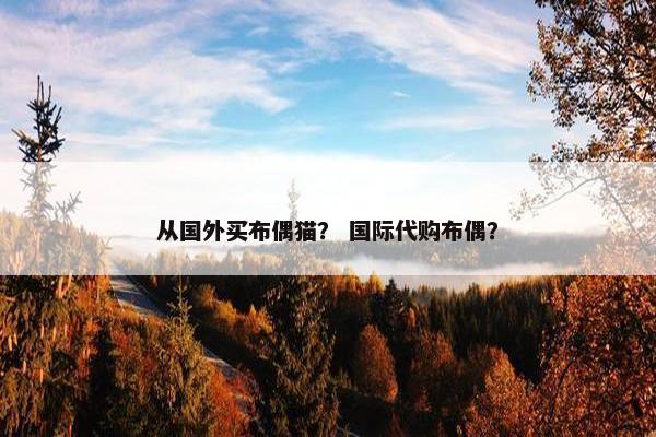 从国外买布偶猫？ 国际代购布偶？