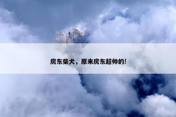 房东柴犬，原来房东超帅的!