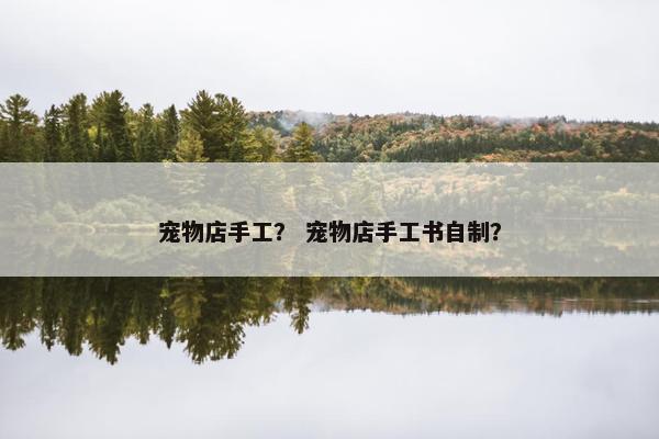宠物店手工？ 宠物店手工书自制？
