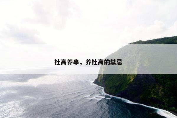 杜高养串，养杜高的禁忌