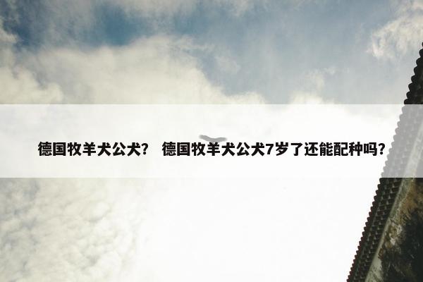 德国牧羊犬公犬？ 德国牧羊犬公犬7岁了还能配种吗？
