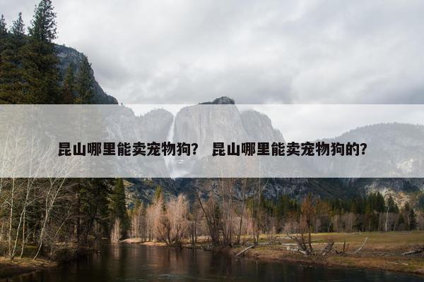 昆山哪里能卖宠物狗？ 昆山哪里能卖宠物狗的？