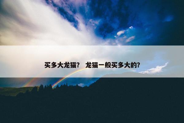 买多大龙猫？ 龙猫一般买多大的？