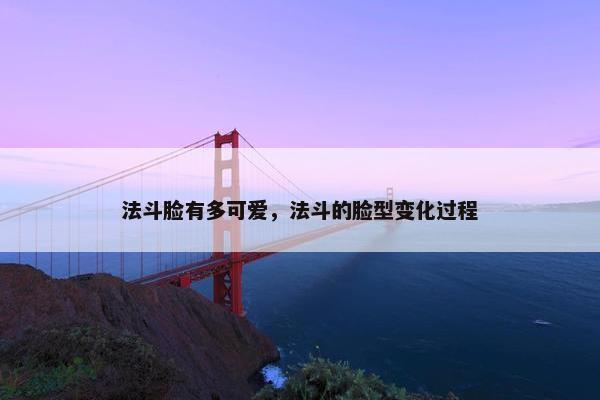 法斗脸有多可爱，法斗的脸型变化过程