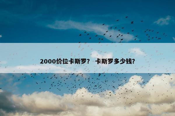 2000价位卡斯罗？ 卡斯罗多少钱？