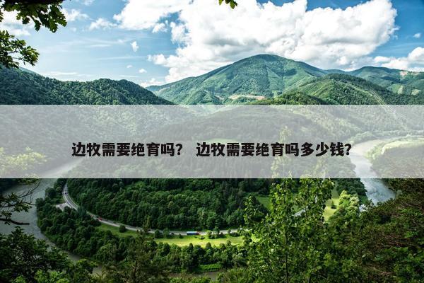 边牧需要绝育吗？ 边牧需要绝育吗多少钱？