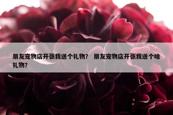 朋友宠物店开张我送个礼物？ 朋友宠物店开张我送个啥礼物？