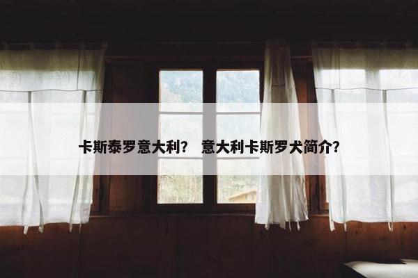 卡斯泰罗意大利？ 意大利卡斯罗犬简介？