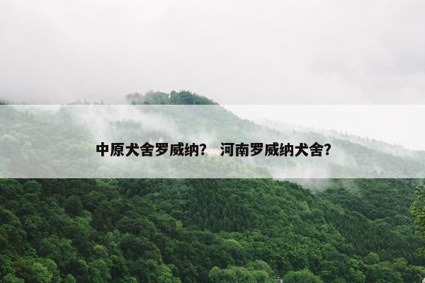 中原犬舍罗威纳？ 河南罗威纳犬舍？