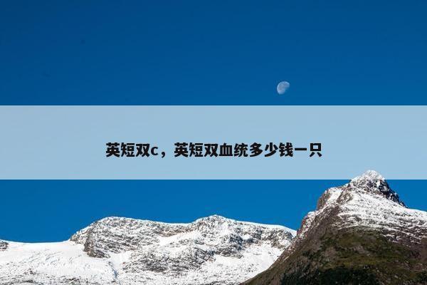 英短双c，英短双血统多少钱一只