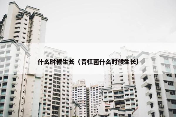 什么时候生长（青杠菌什么时候生长）