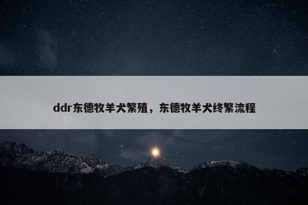 ddr东德牧羊犬繁殖，东德牧羊犬终繁流程