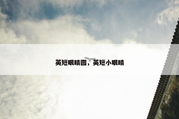 英短眼睛圆，英短小眼睛