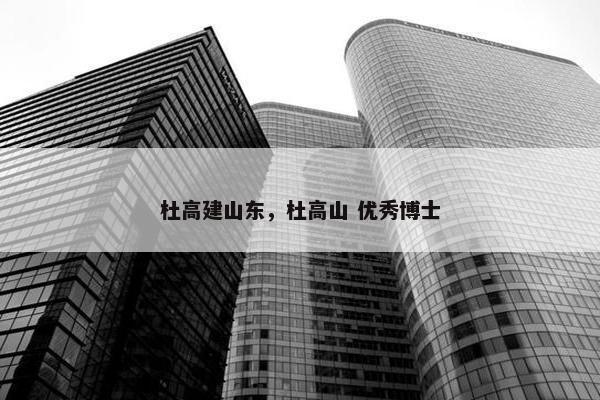 杜高建山东，杜高山 优秀博士