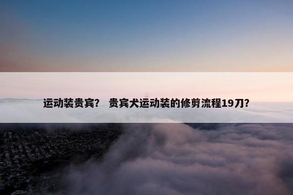 运动装贵宾？ 贵宾犬运动装的修剪流程19刀？