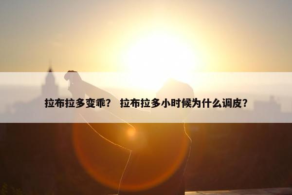 拉布拉多变乖？ 拉布拉多小时候为什么调皮？